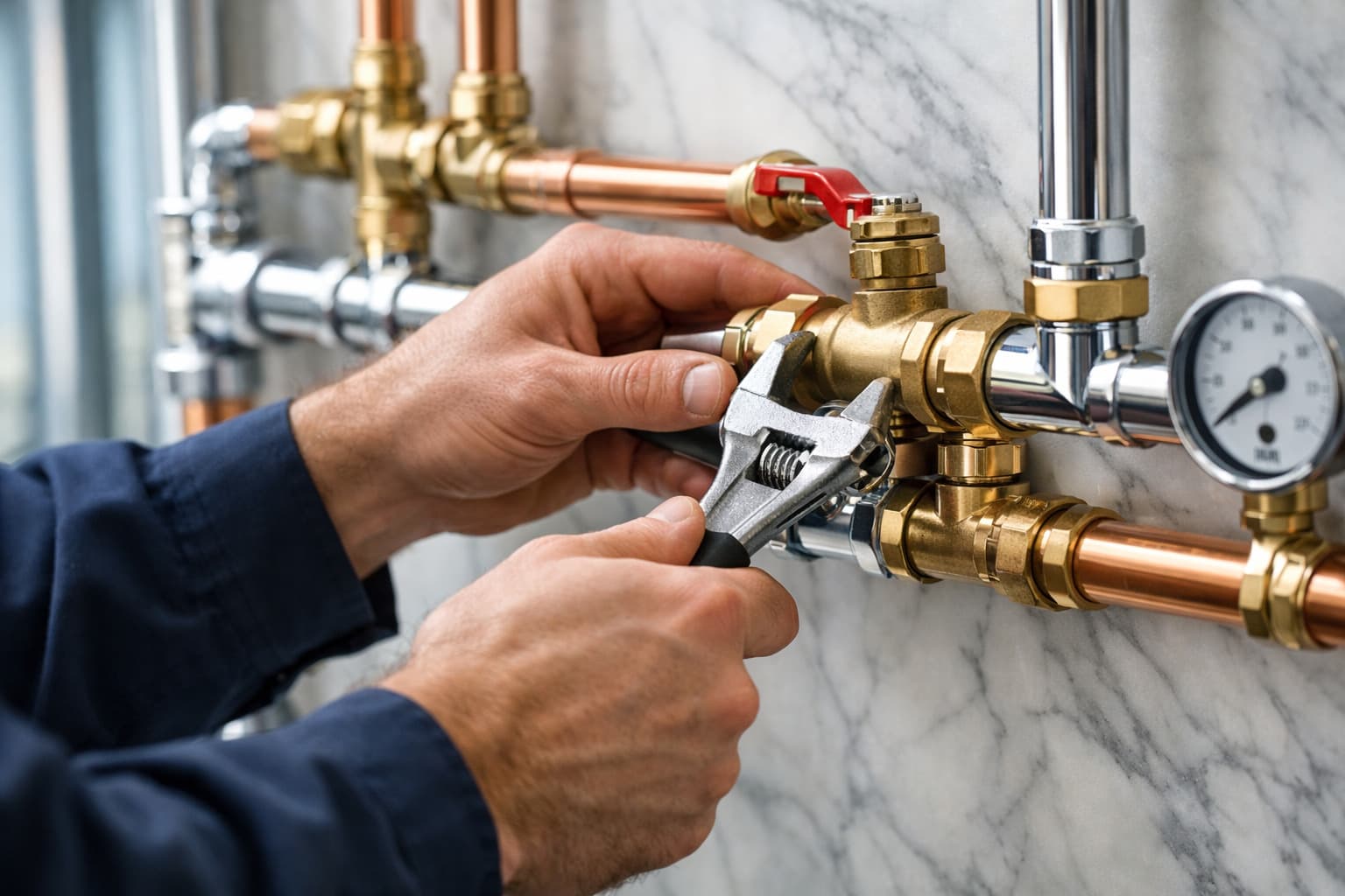 Futuristic piping installation